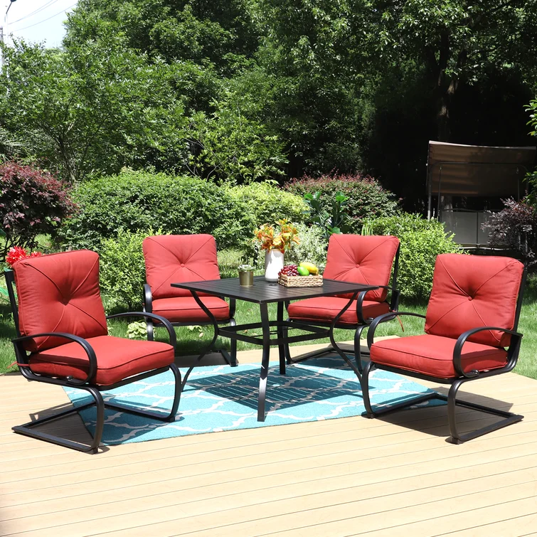 4 - Person Square Outdoor Dining Set with Cushions