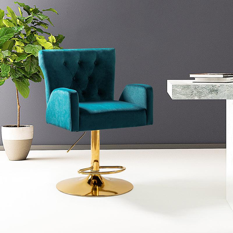 Lydia Velvet Swivel Adjustable Barstool