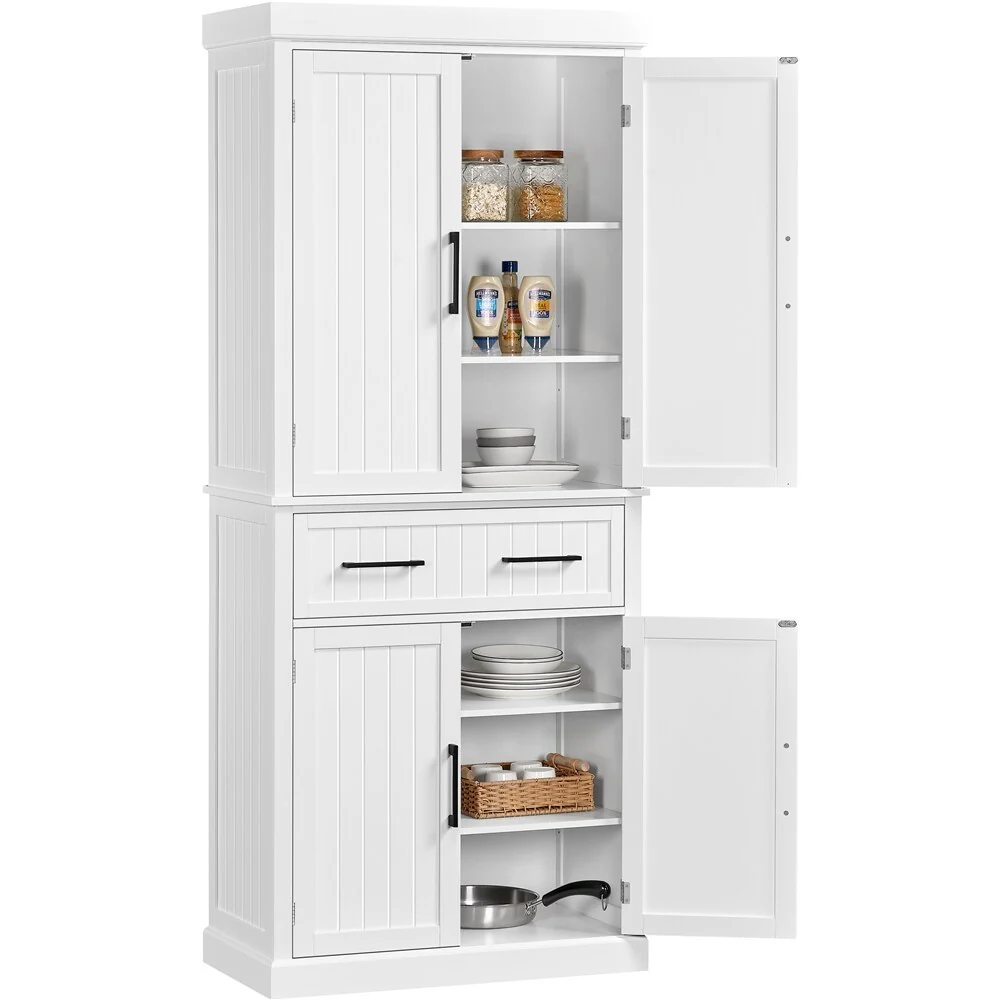Yaheetech Wooden Kitchen Pantry Storage Cabinet with Doors and Shelves