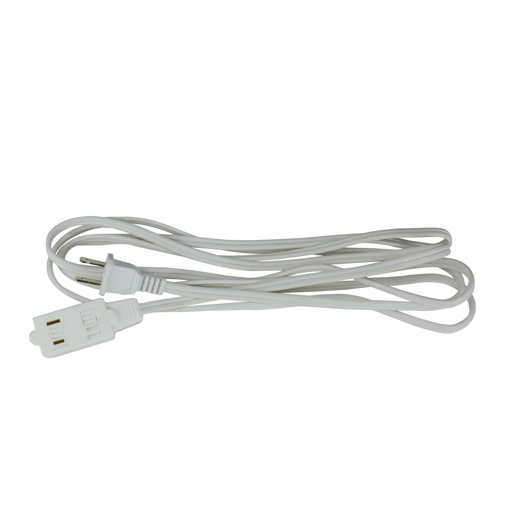 15' Indoor Power Extension Cord with 3-Outlets and Safety Lock