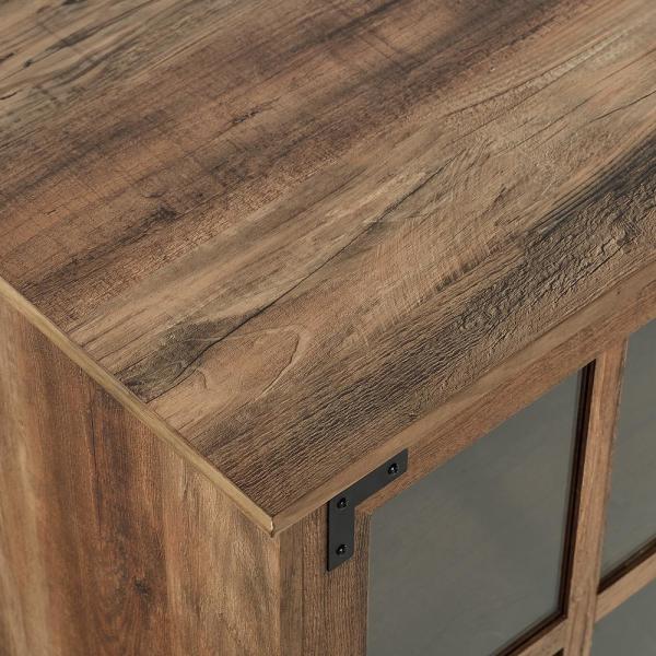 60 in. Reclaimed Barnwood Composite TV Stand Fits TVs Up to 65 in. with Electric Fireplace