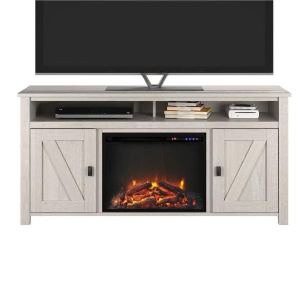 Brownwood 59.625 in. Electric Fireplace TV Console for TVs up to 60 in. in Ivory Oak