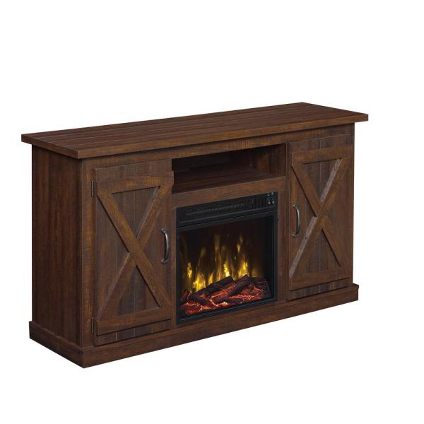 Cottonwood 47.50 in. Media Console Electric Fireplace TV Stand in Saw Cut Espresso