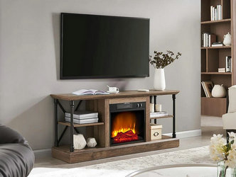 Sheffield Electric Fireplace TV Stand in Driftwood