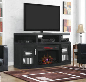 Cantilever Infrared Electric Fireplace Media Cabinet in Embossed Oak - 26MM5508-NB04