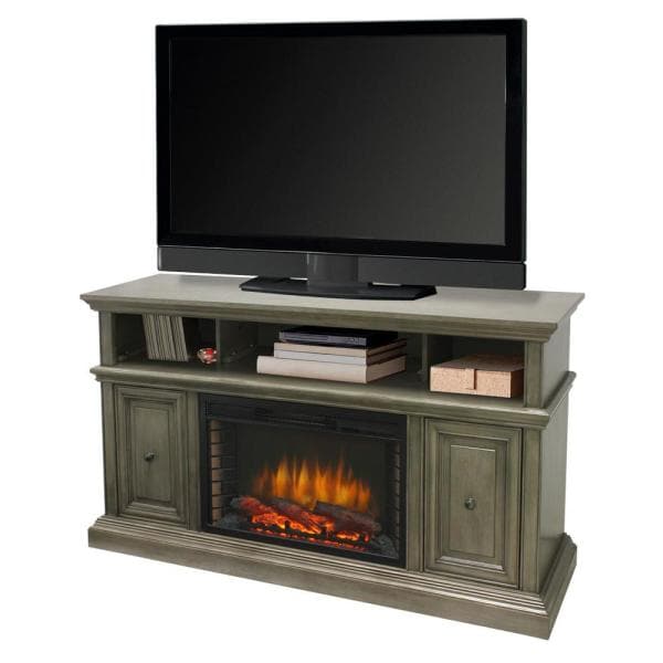 McCrea 58 in. Media Electric Fireplace TV Stand in Dark Weathered Gray