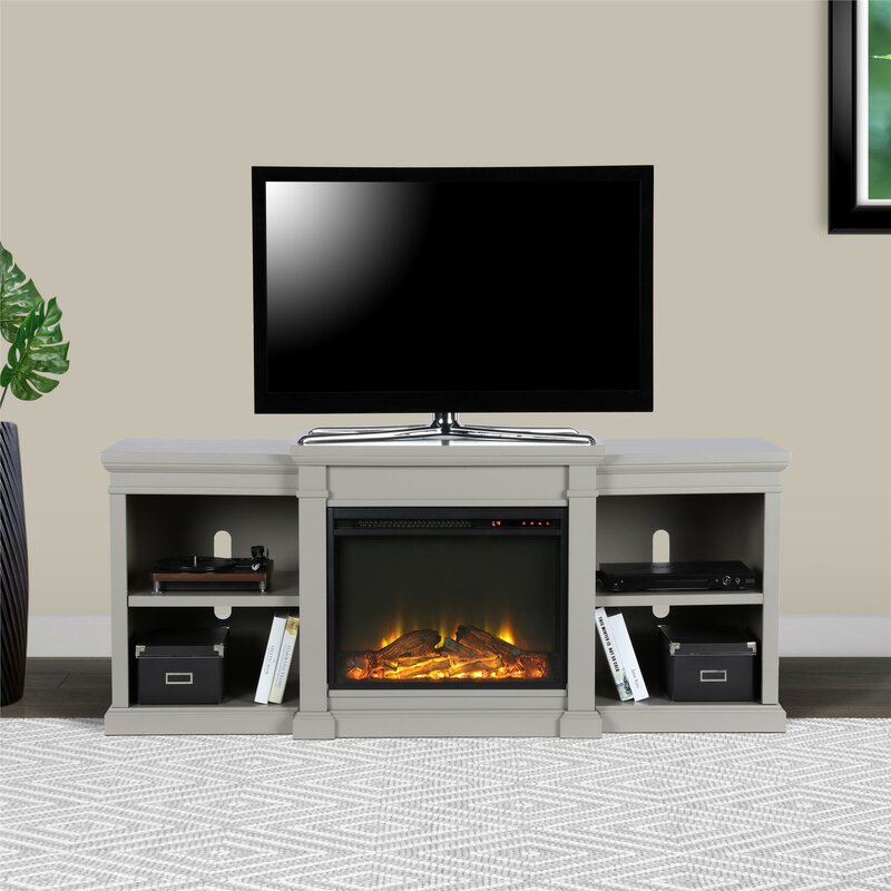 Stowe 65'' Media Console with Electric Fireplace Included