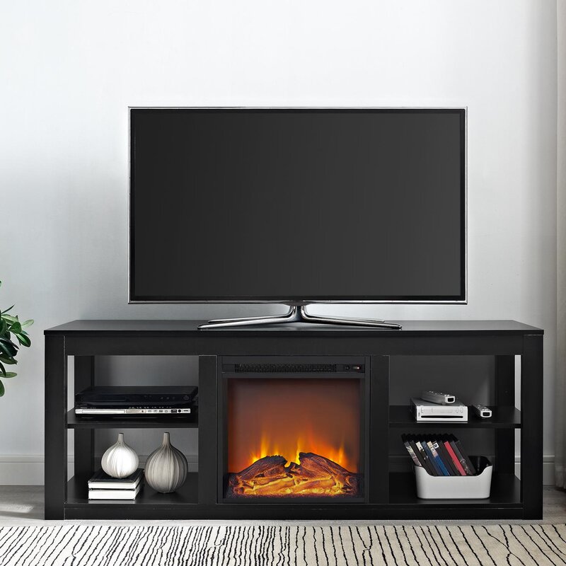 59'' Media Console with Fireplace Included