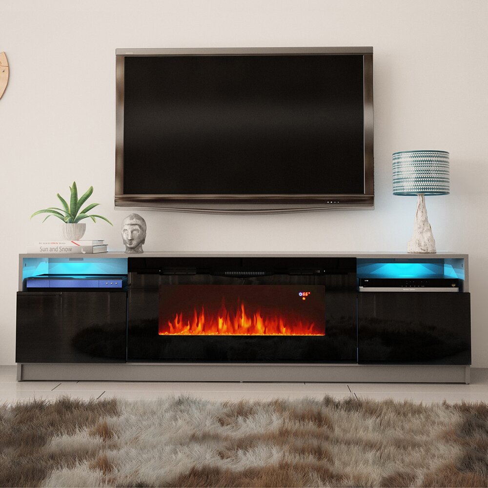 78.7'' Media Console with Electric Fireplace Included