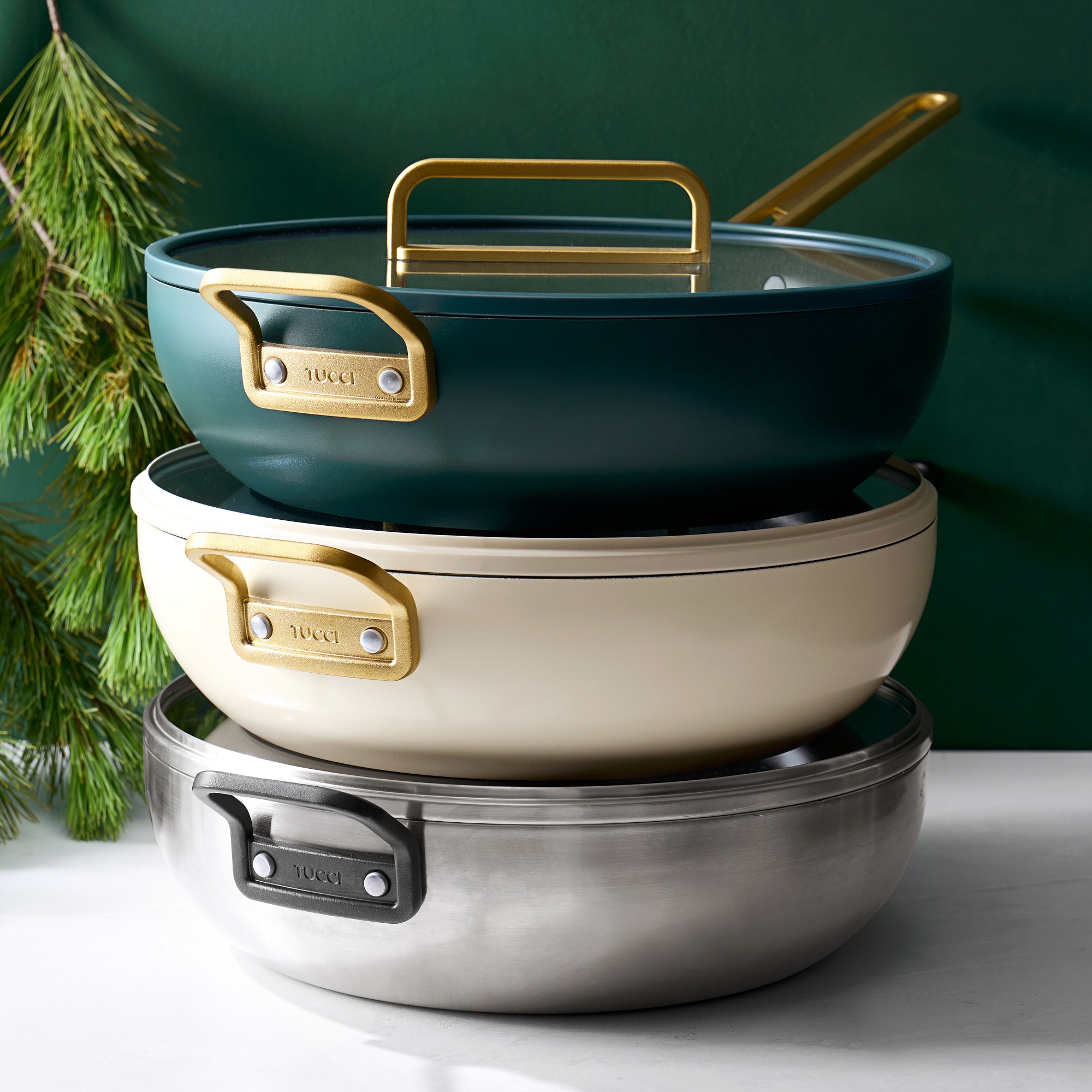 GreenPan™ Stanley Tucci™ Stainless-Steel Ceramic Nonstick Essential Stanley Pan, 6 1/2-Qt.