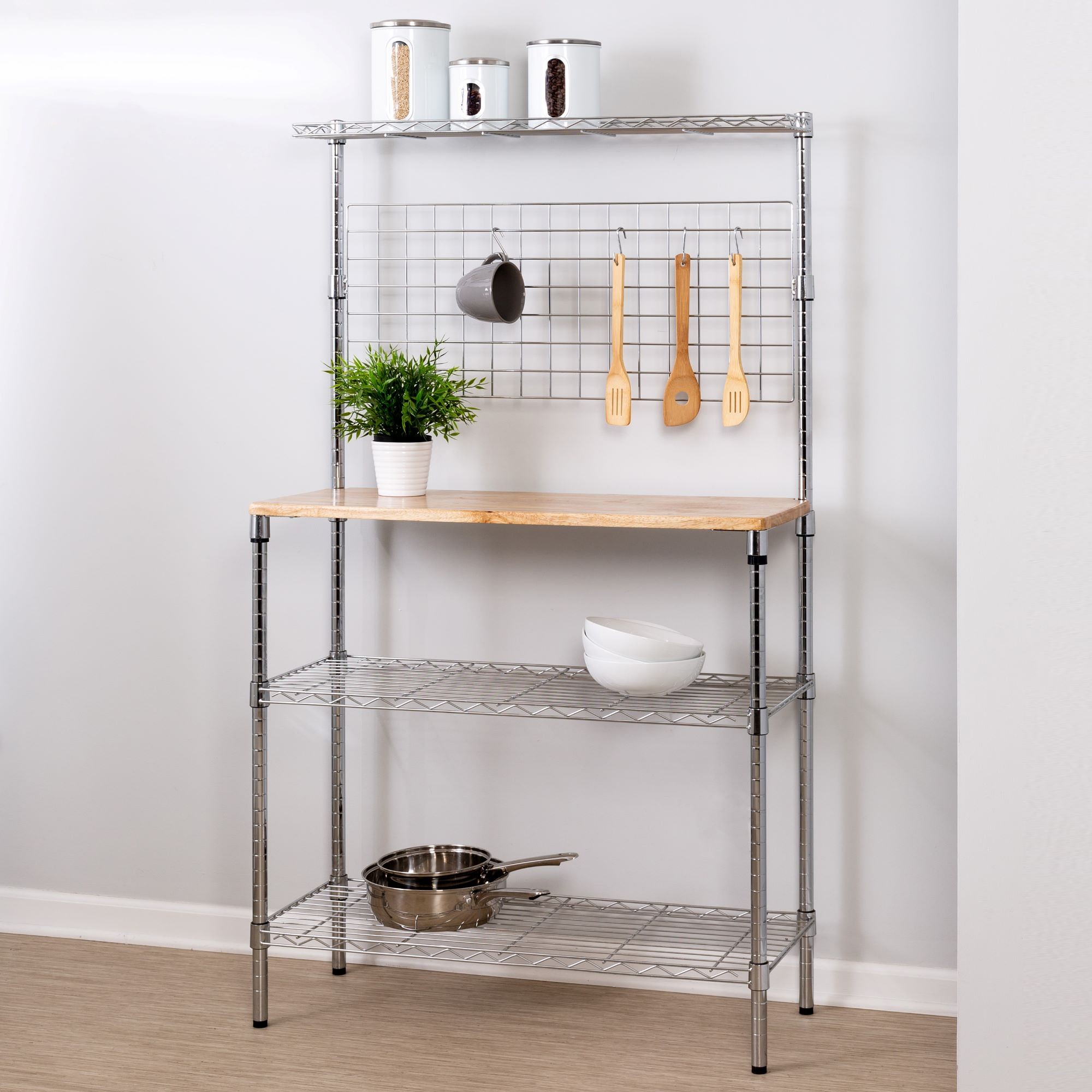 Kitchen Island with Pot Racks