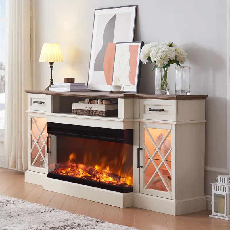 Gaobo Farmhouse Fireplace TV Stand