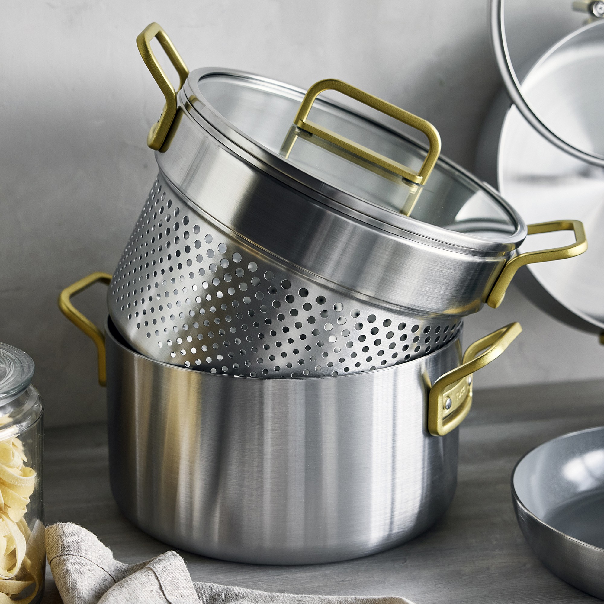 GreenPan™ Stanley Tucci™ Stainless-Steel Mixed Material 15-Piece Cookware Set