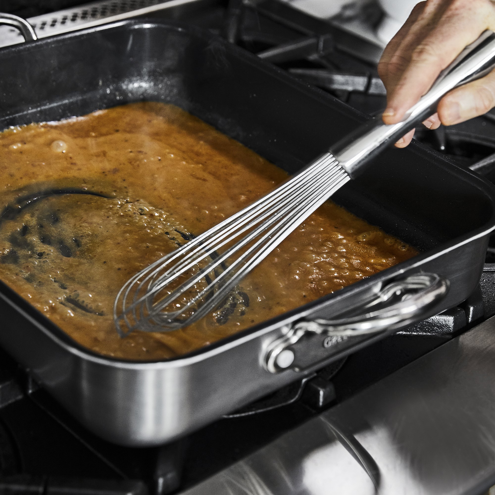 GreenPan™ Premiere Stainless-Steel Ceramic Nonstick Roaster, 16