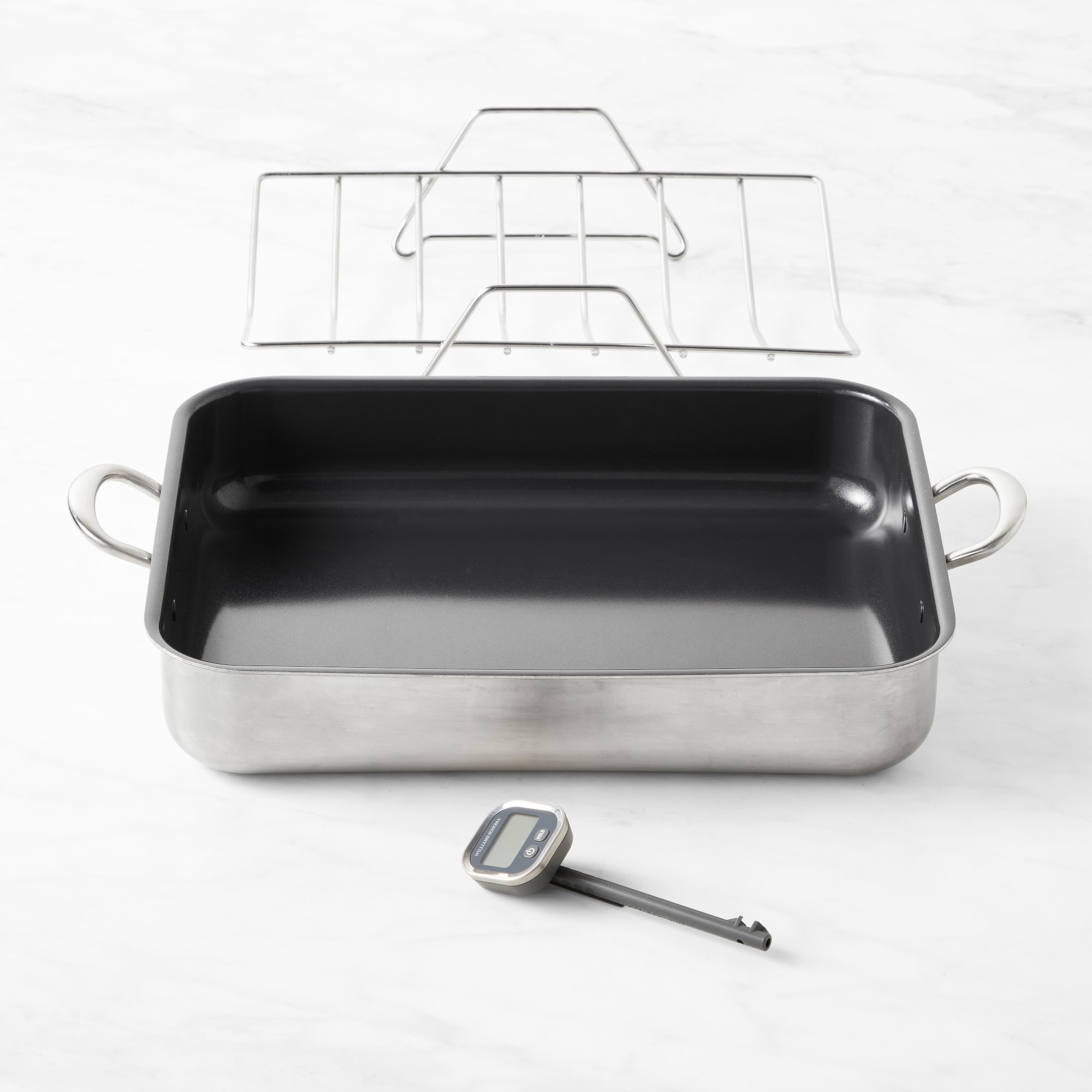 GreenPan™ Premiere Stainless-Steel Ceramic Nonstick Roaster, 16