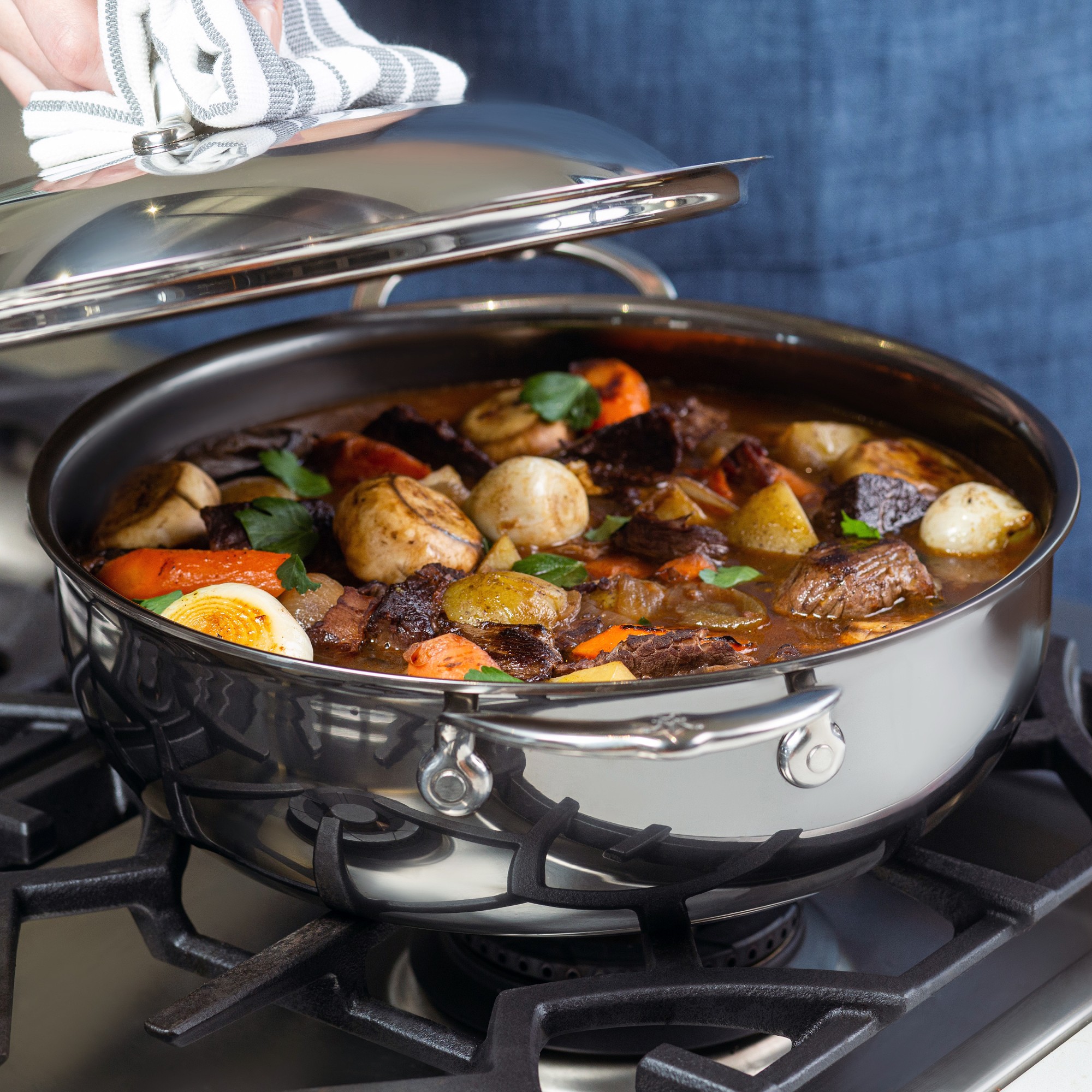 Hestan NanoBond® Titanium Stainless-Steel Dutch Oven with Lid, 5-Qt