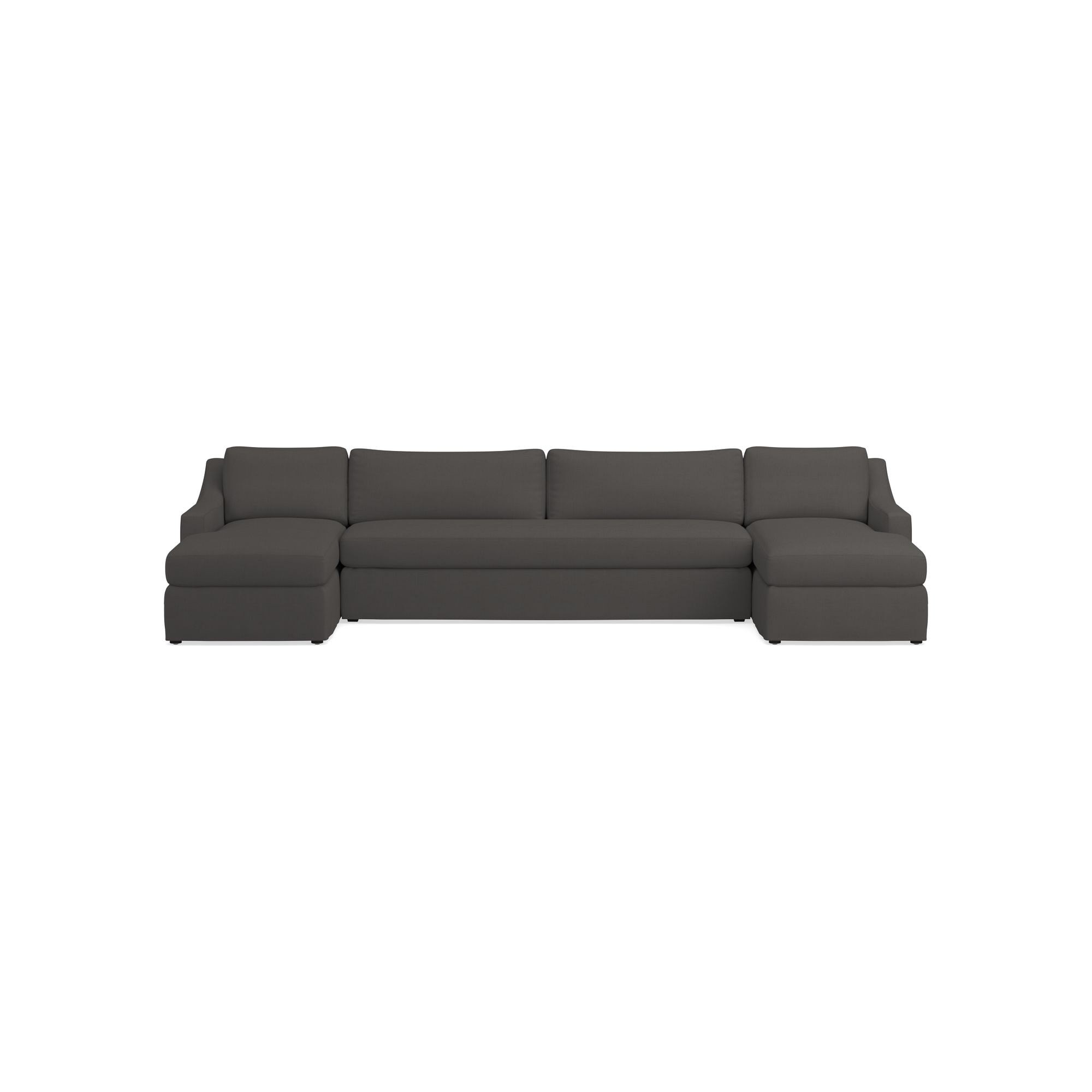 Ghent Slope Arm Slipcovered 3-Piece U-Shape Sofa with Chaise (146