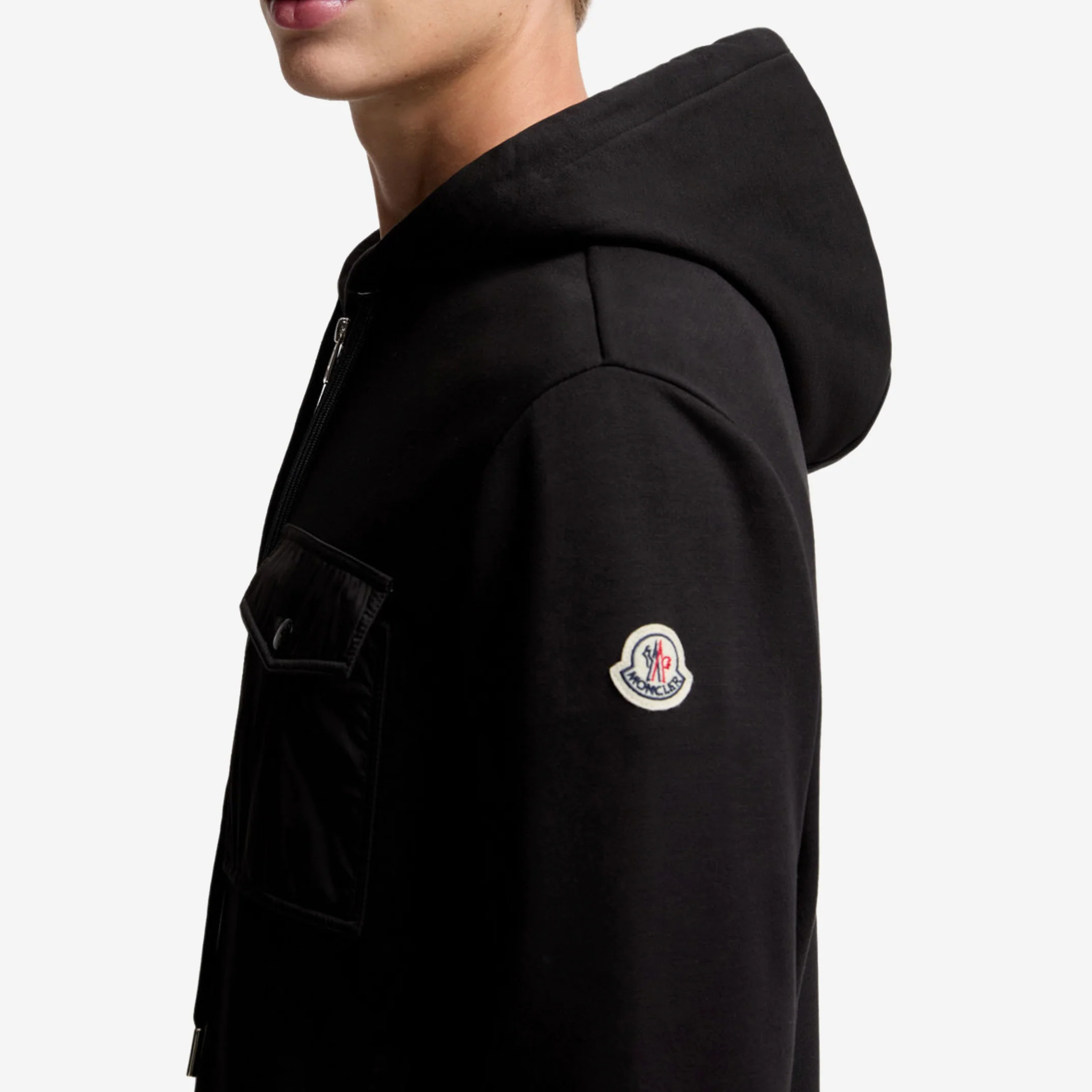 Moncler Nylon Pocket Zip Up Hoodie