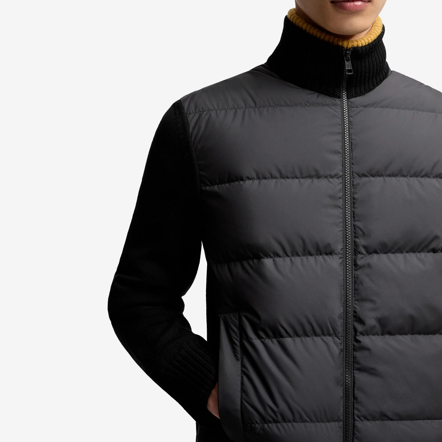 Moncler Padded Wool Zip-Up Cardigan