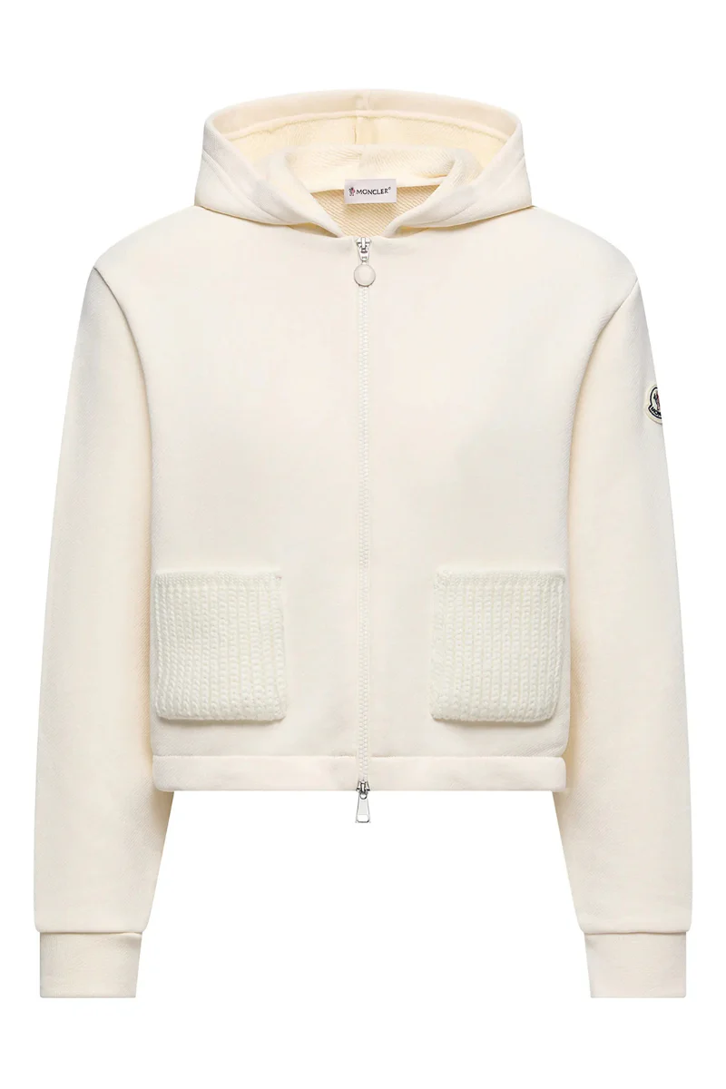 Knit Accent Zip-Up Hoodie