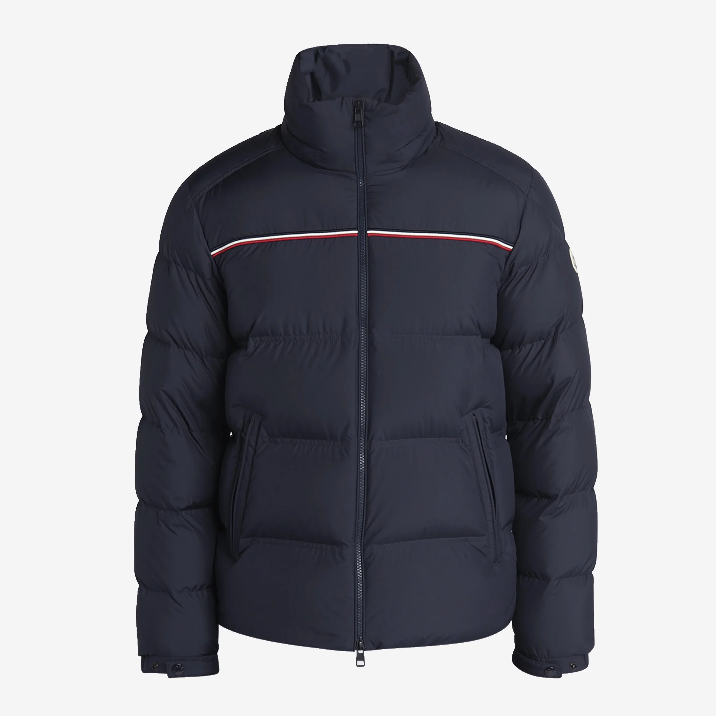 Moncler Bouvaque Tricolor-Trim Down Jacket