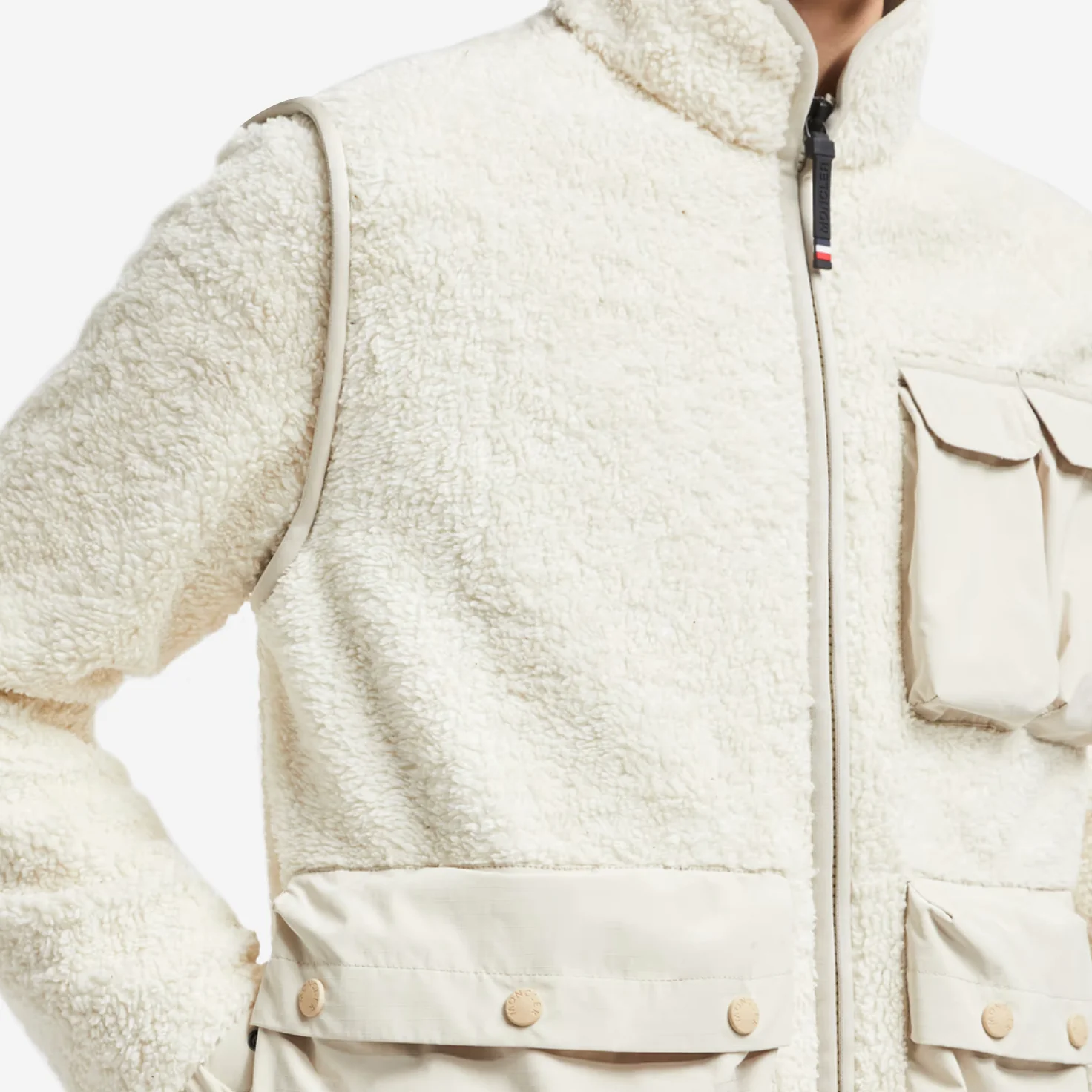 Moncler Grenoble Padded Teddy Zip-Up Jacket