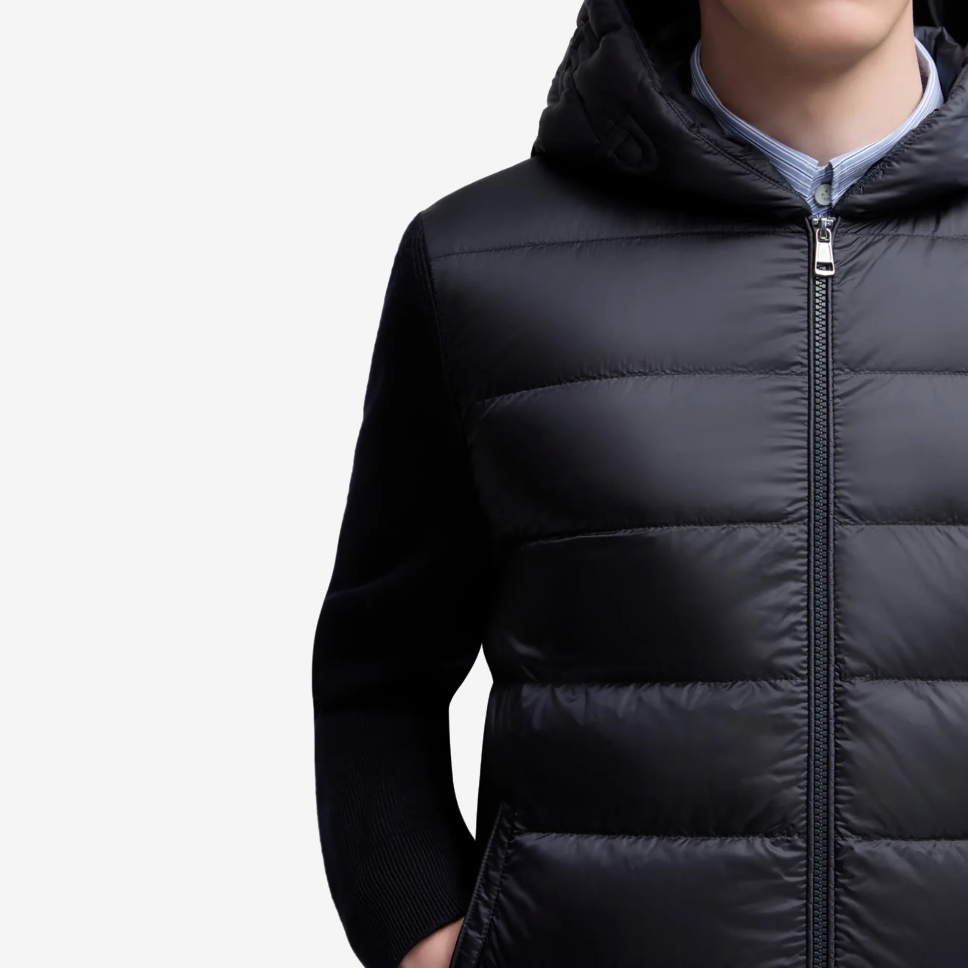 Moncler Padded Wool Zip-Up Hoodie