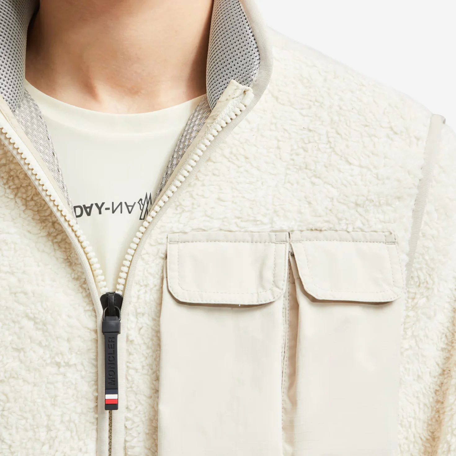 Moncler Grenoble Padded Teddy Zip-Up Jacket