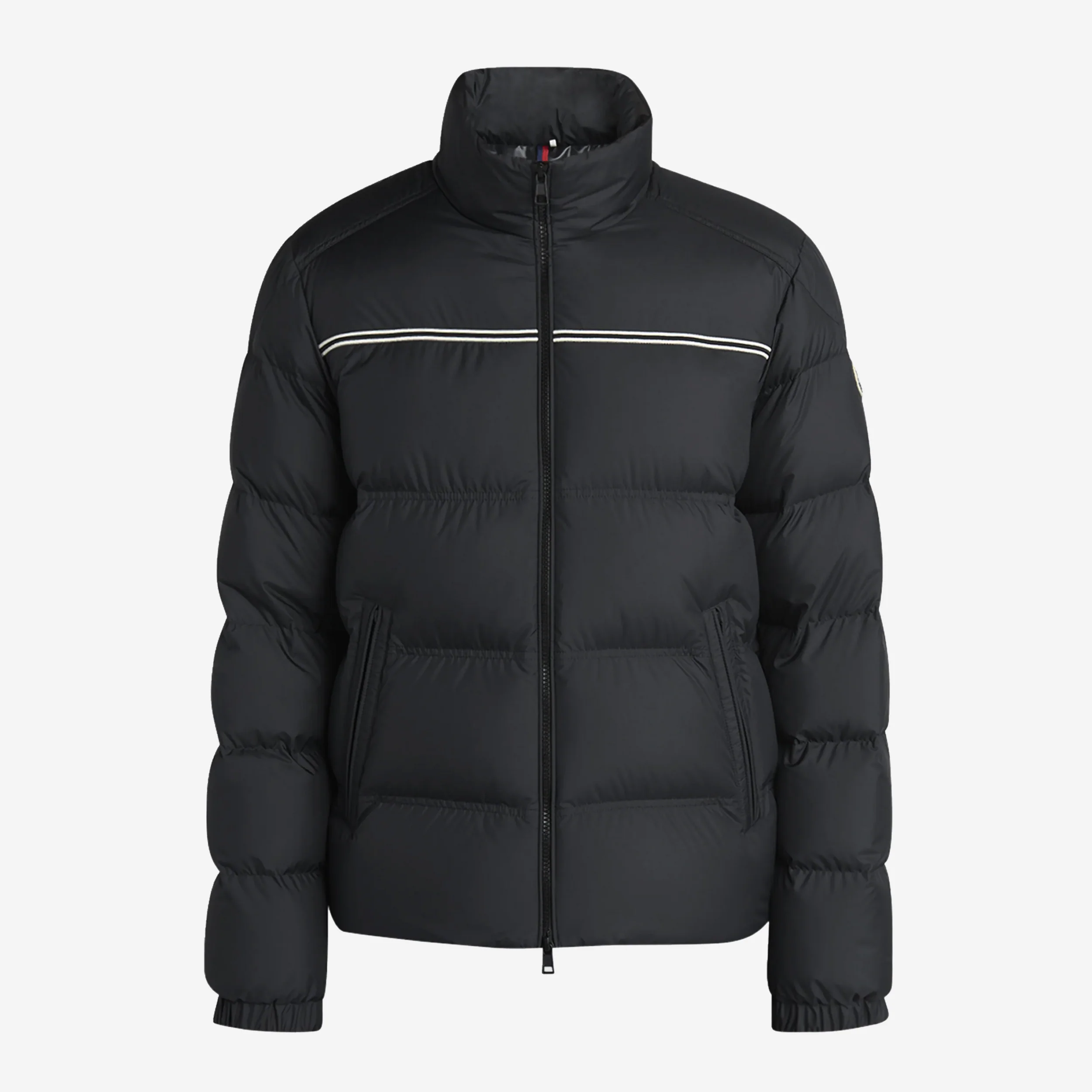 Moncler Bouvaque Tricolor-Trim Down Jacket