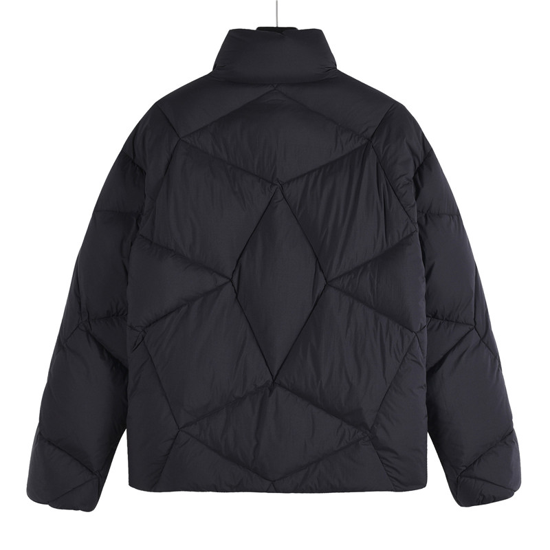 Mongkelai 2025 Vardar Autumn/Winter New Arrival – Diamond Quilted Stand-Collar Down Jacket, Unisex, Black