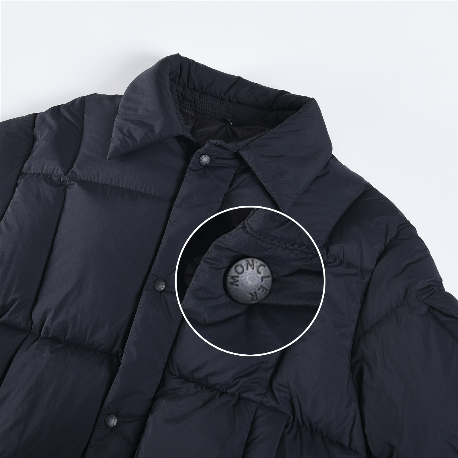 Mongkelai 25SS Alize Autumn/Winter New Arrival – Long Down Jacket with Large Logo, Thickened, Detachable Hood, Unisex Black