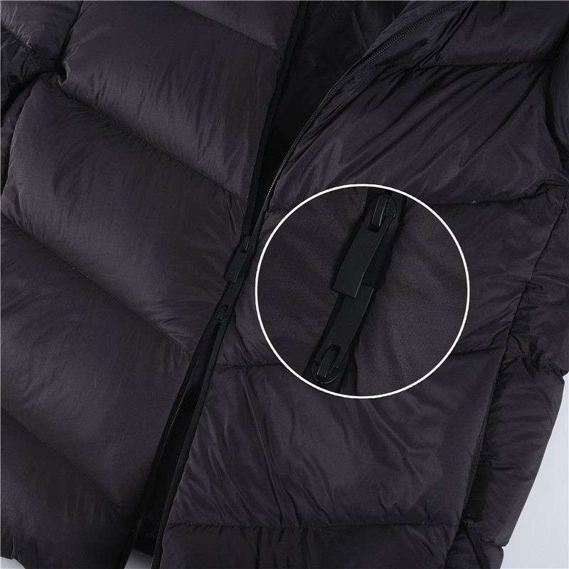 Mongkelai 25SS Forez Autumn/Winter New Arrival – Matte Hooded Down Jacket with Detachable Hood, Unisex, Black