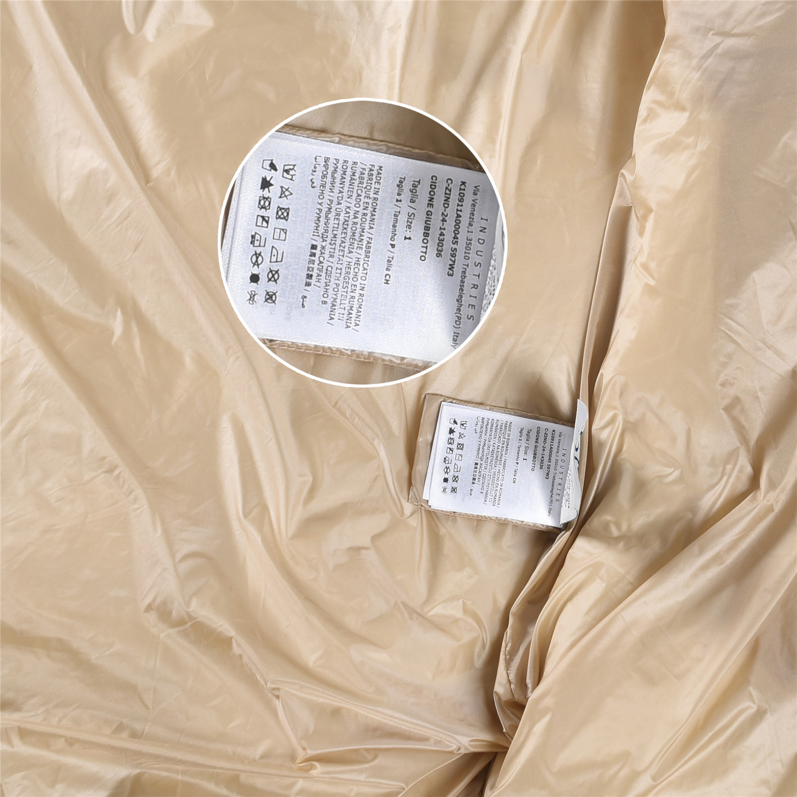 Mongkelai 25SS Alize Autumn/Winter New Arrival – Long Down Jacket with Large Logo, Thickened, Detachable Hood, Unisex Beige