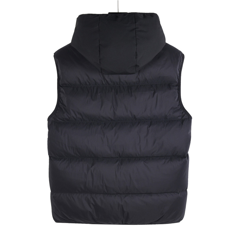 Moncler / Mongkelai 25SS Guersac Autumn/Winter New Arrival – Twill Hooded Down Vest with Detachable Hood, Luxury Casual Style, Unisex, Black