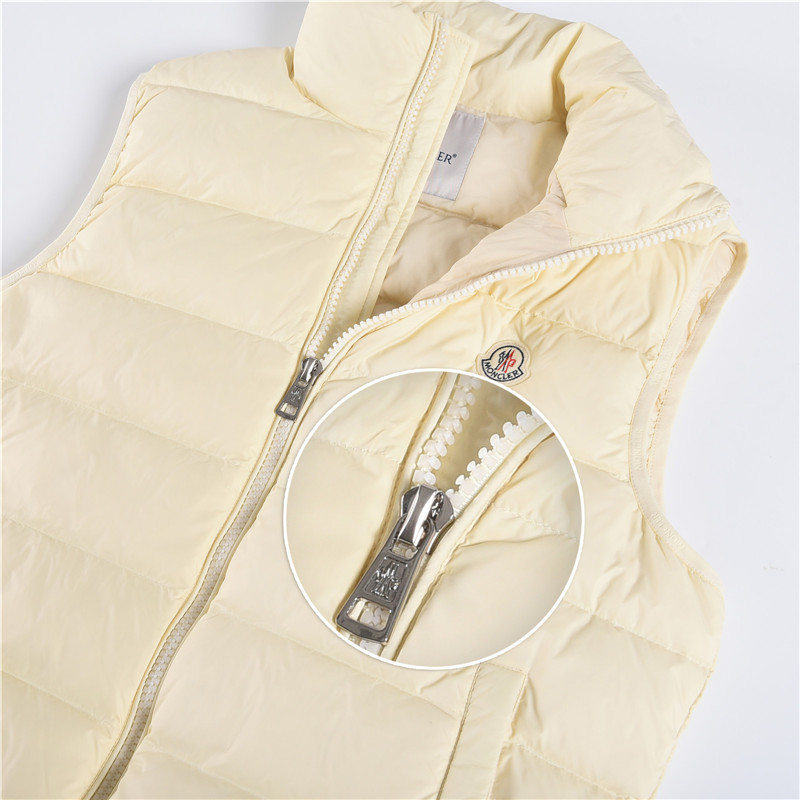 Moncler / Mongkelai 25SS Vendavel Autumn/Winter New Arrival – Windproof Luxury Casual Stand-Collar Down Vest, Unisex, White