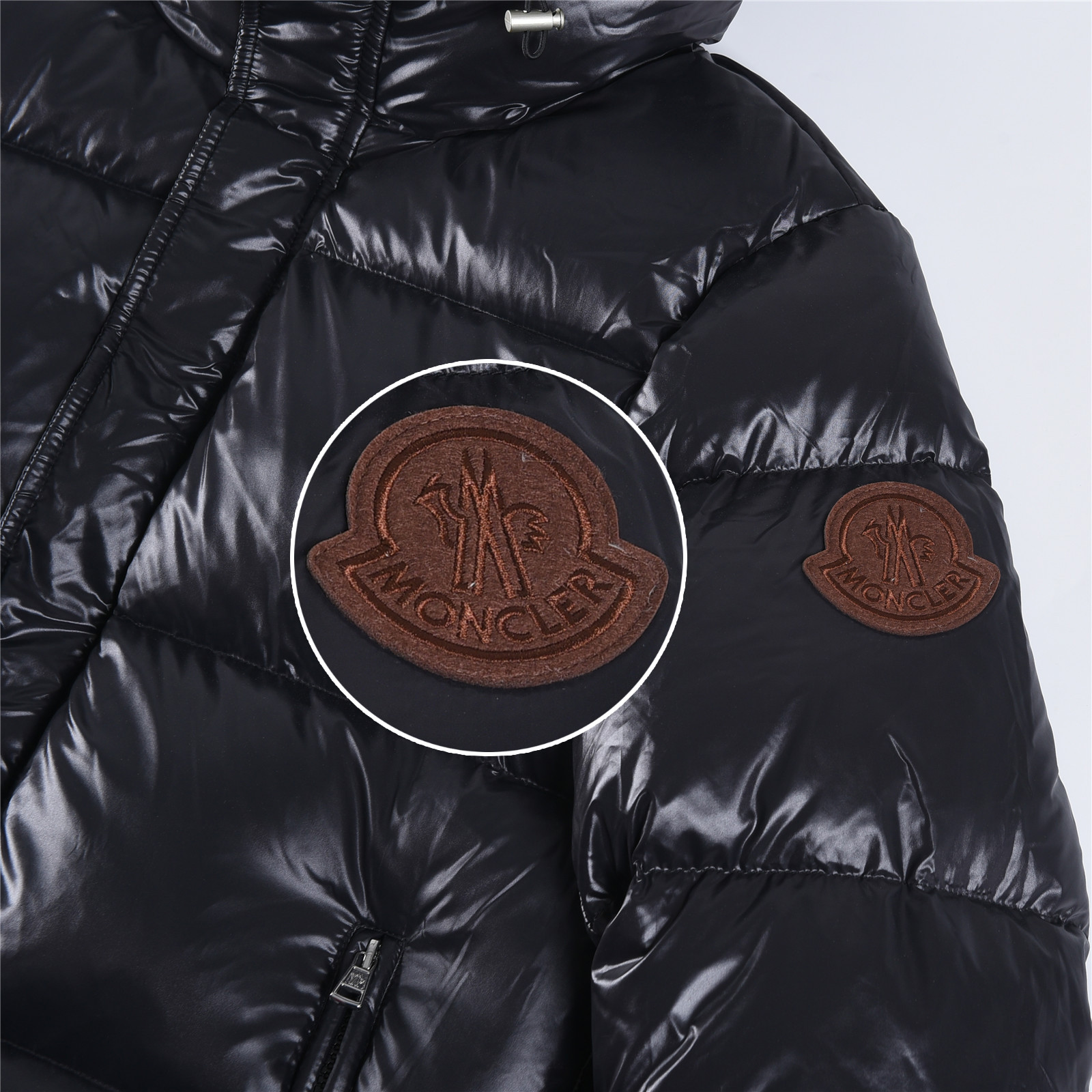 Parana new autumn/winter hooded puffer jacket with large logo, upgraded down jacket, unisex, black.