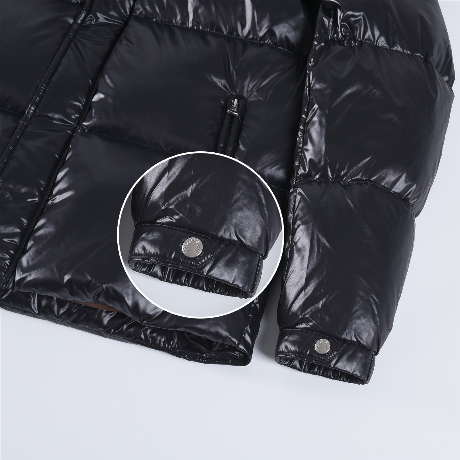 Parana new autumn/winter hooded puffer jacket with large logo, upgraded down jacket, unisex, black.