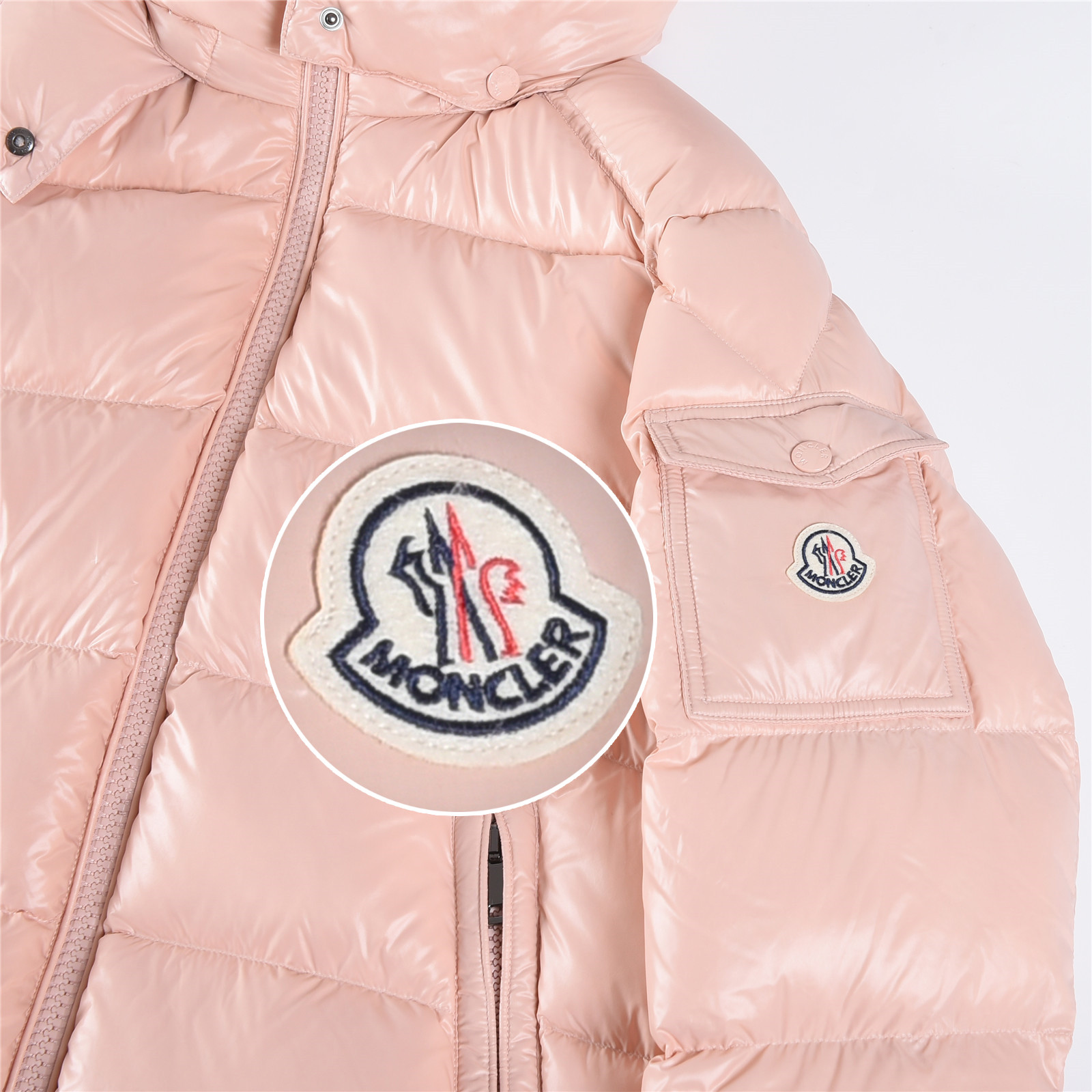 Moncler Maya Hooded Short Down Jacket Women‘s Pink
