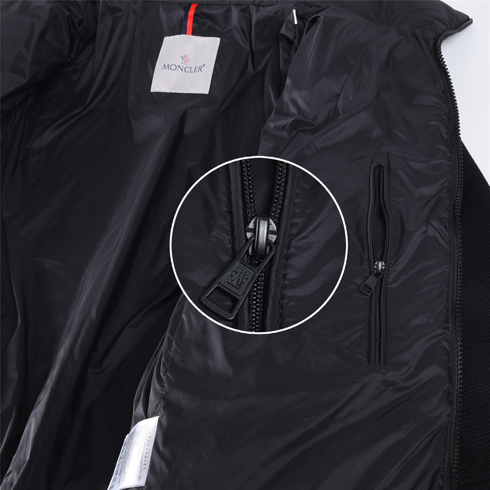 Padded Corduroy new autumn winter wool knit panel down jacket, thickened version black