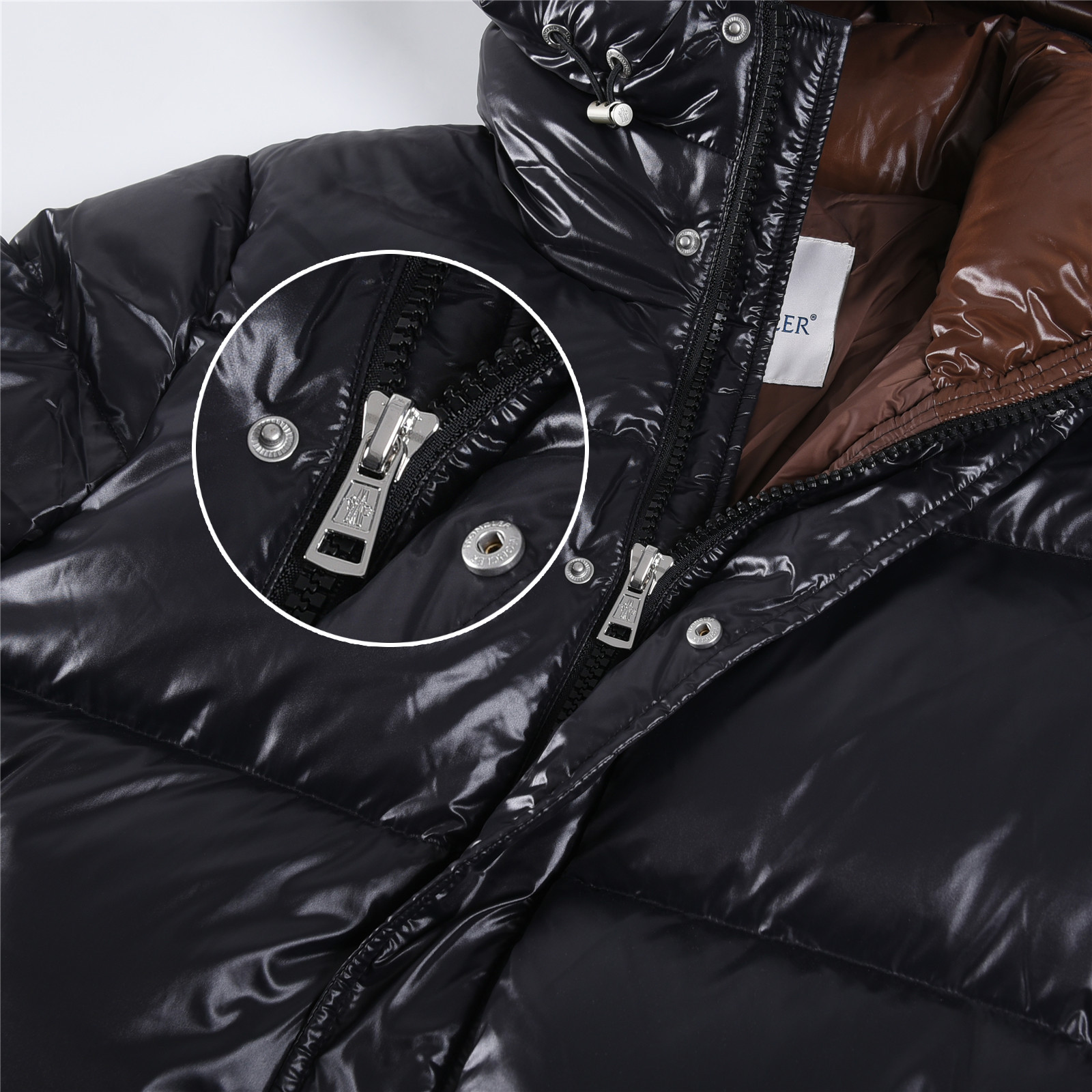 Parana new autumn/winter hooded puffer jacket with large logo, upgraded down jacket, unisex, black.