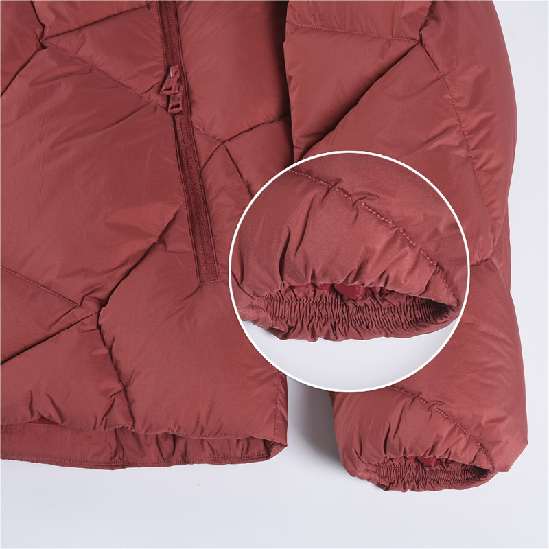 Mongkelai 2025 Vardar Autumn/Winter New Arrival – Diamond Quilted Stand-Collar Down Jacket, Unisex, Rose Red