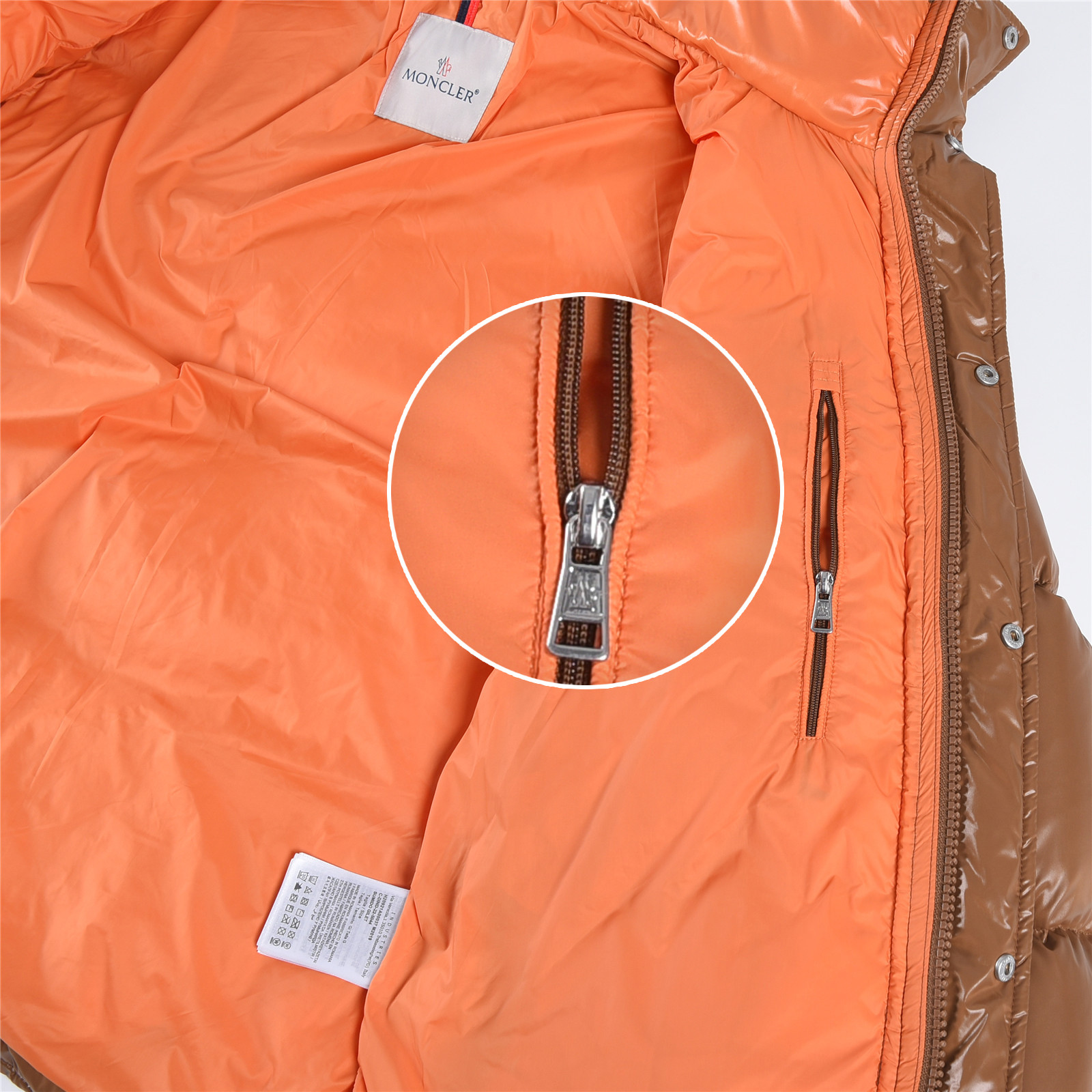 Parana new autumn/winter hooded puffer jacket with large logo, upgraded down jacket, unisex, brown.