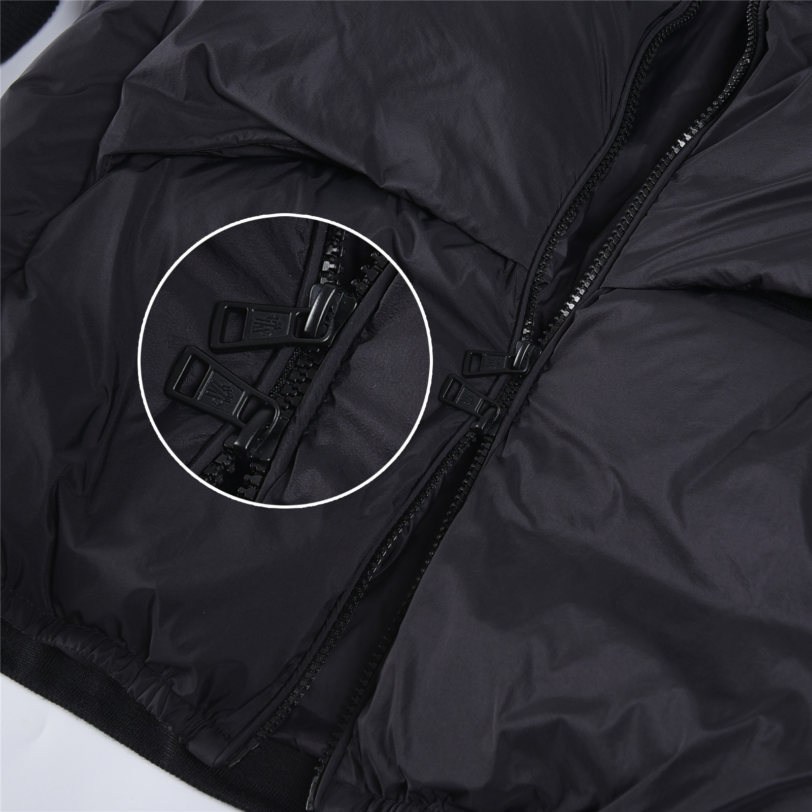 Padded Corduroy new autumn winter wool knit panel down jacket, thickened version black