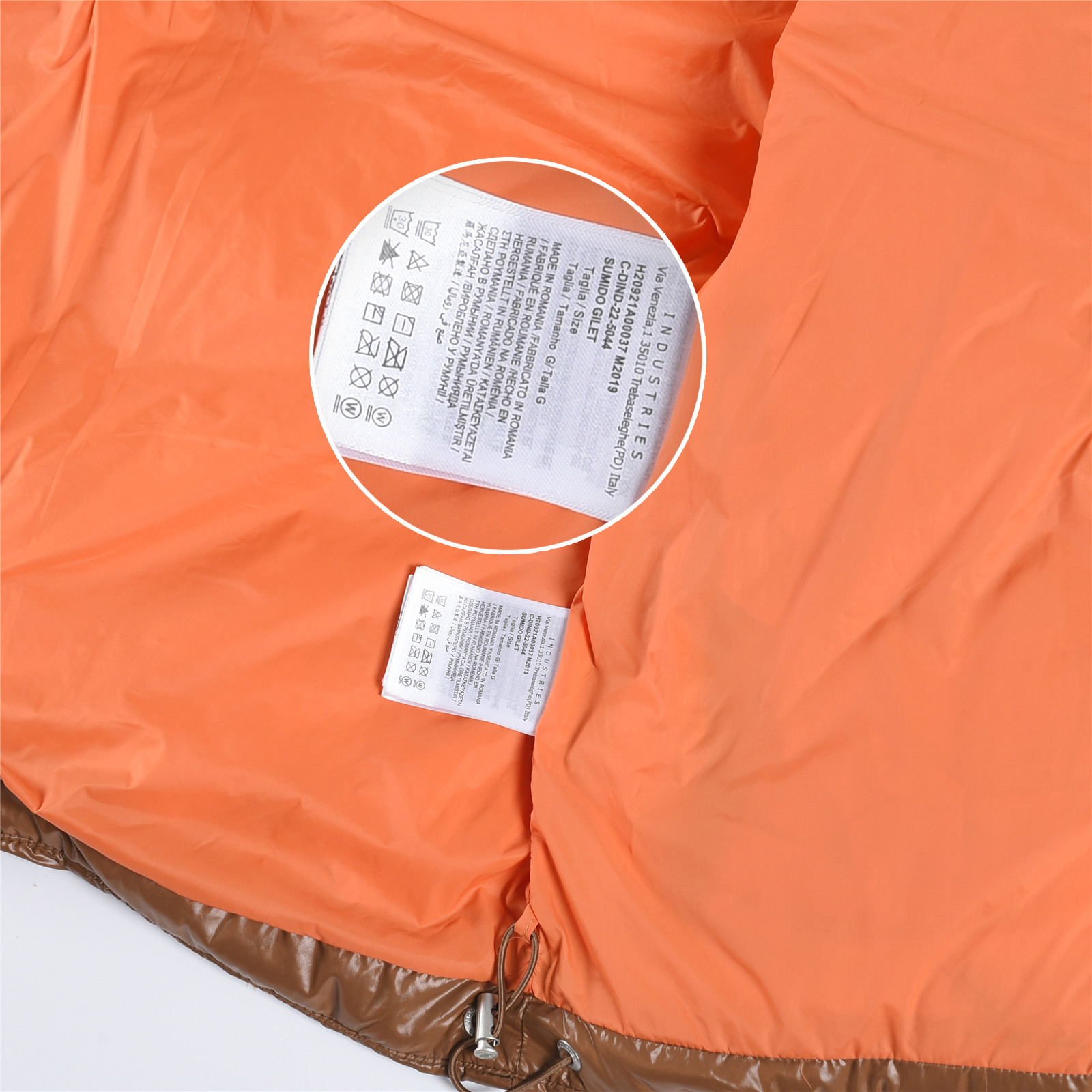 Parana new autumn/winter hooded puffer jacket with large logo, upgraded down jacket, unisex, brown.