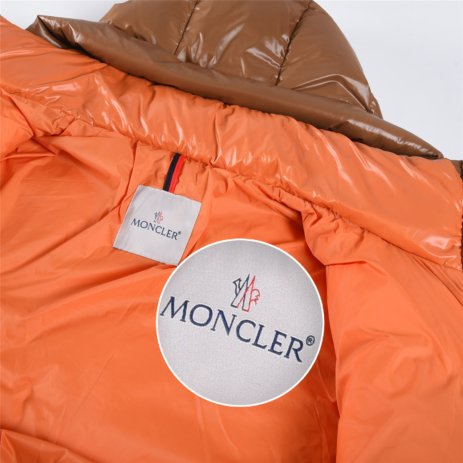 Parana new autumn/winter hooded puffer jacket with large logo, upgraded down jacket, unisex, brown.