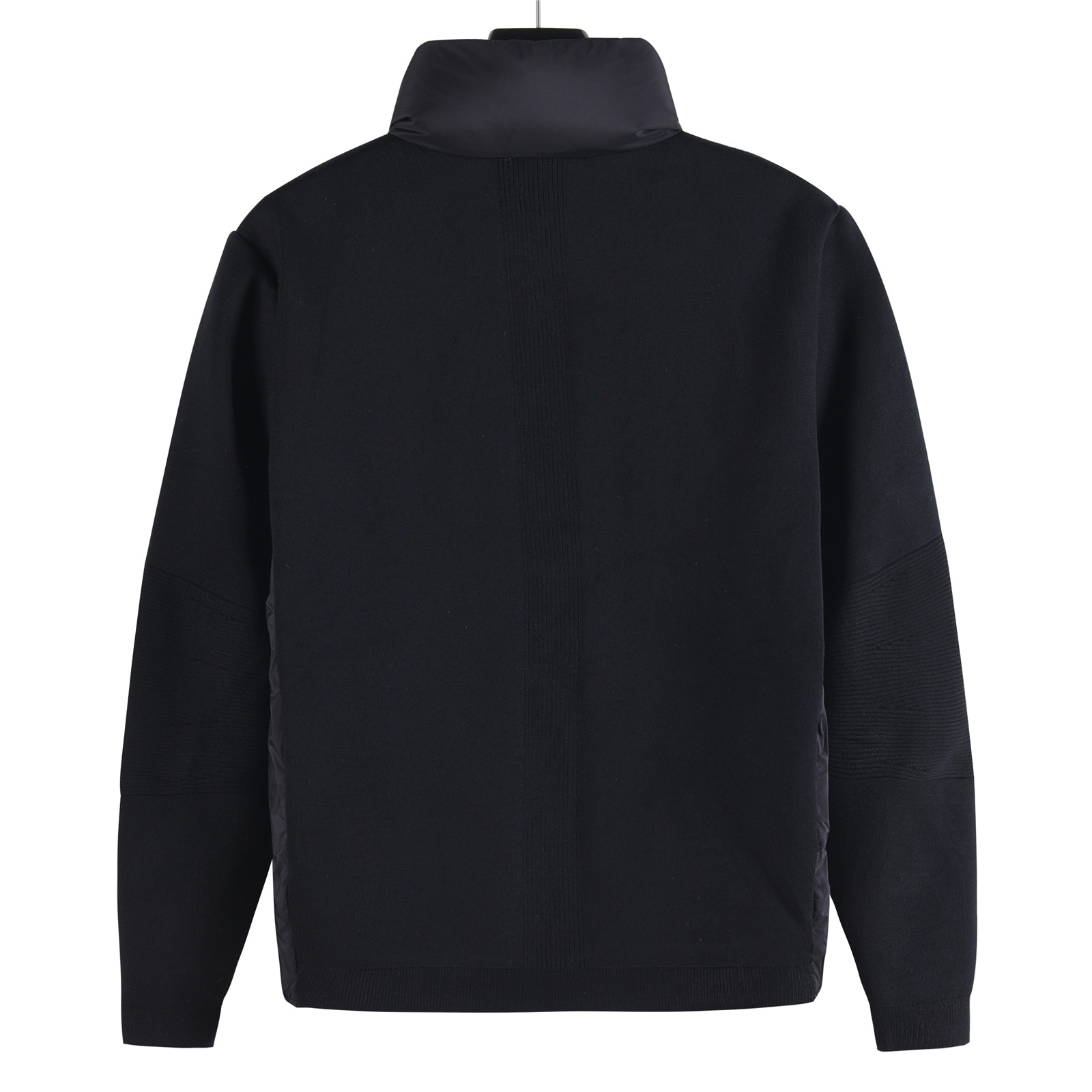 Padded Corduroy new autumn winter wool knit panel down jacket, thickened version black