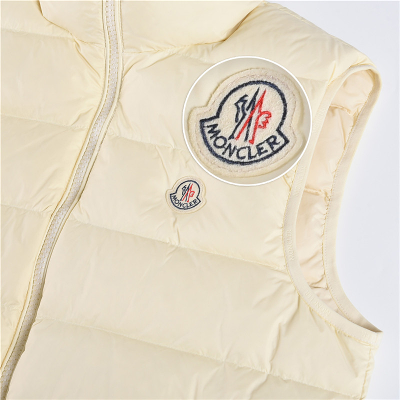 Moncler / Mongkelai 25SS Vendavel Autumn/Winter New Arrival – Windproof Luxury Casual Stand-Collar Down Vest, Unisex, White