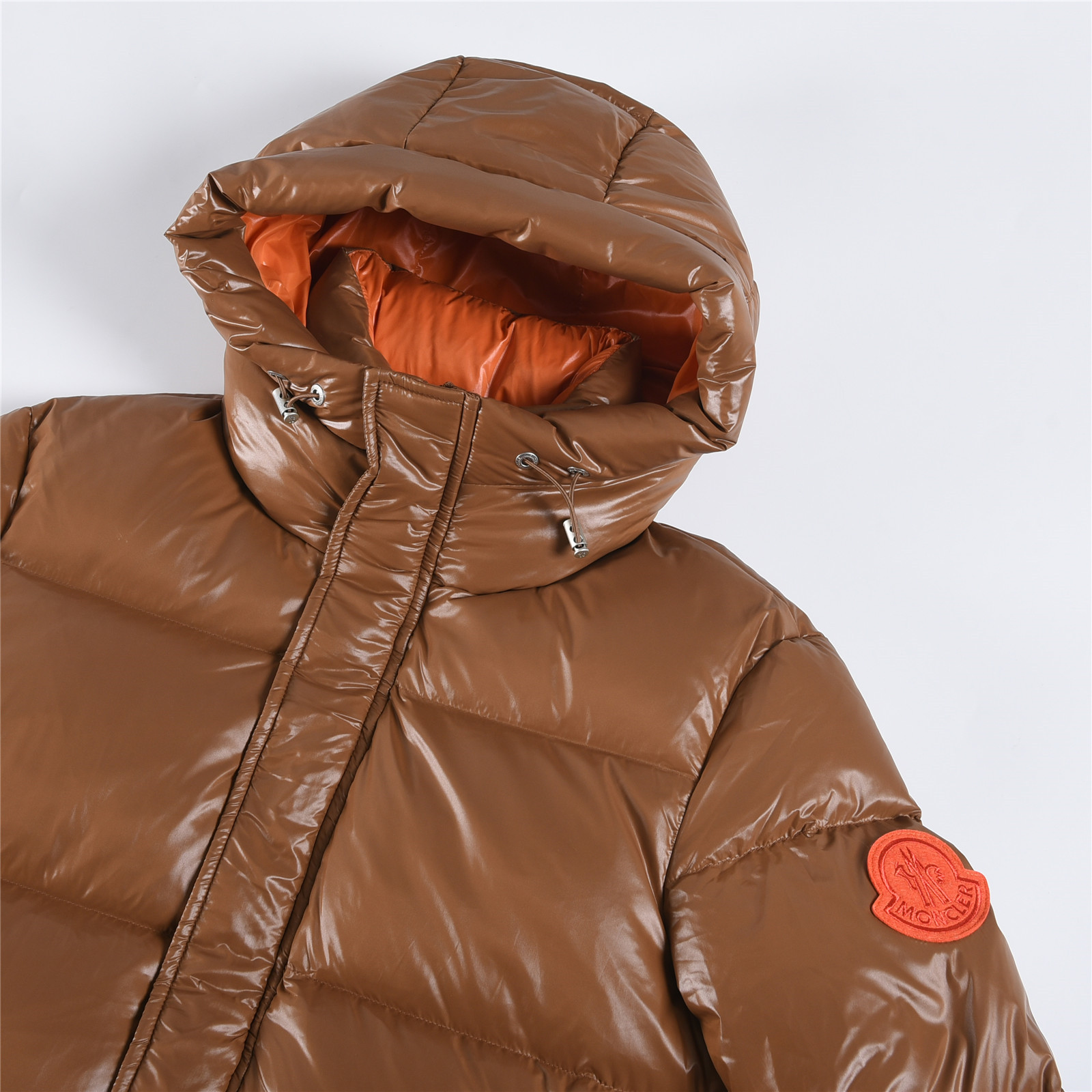 Parana new autumn/winter hooded puffer jacket with large logo, upgraded down jacket, unisex, brown.