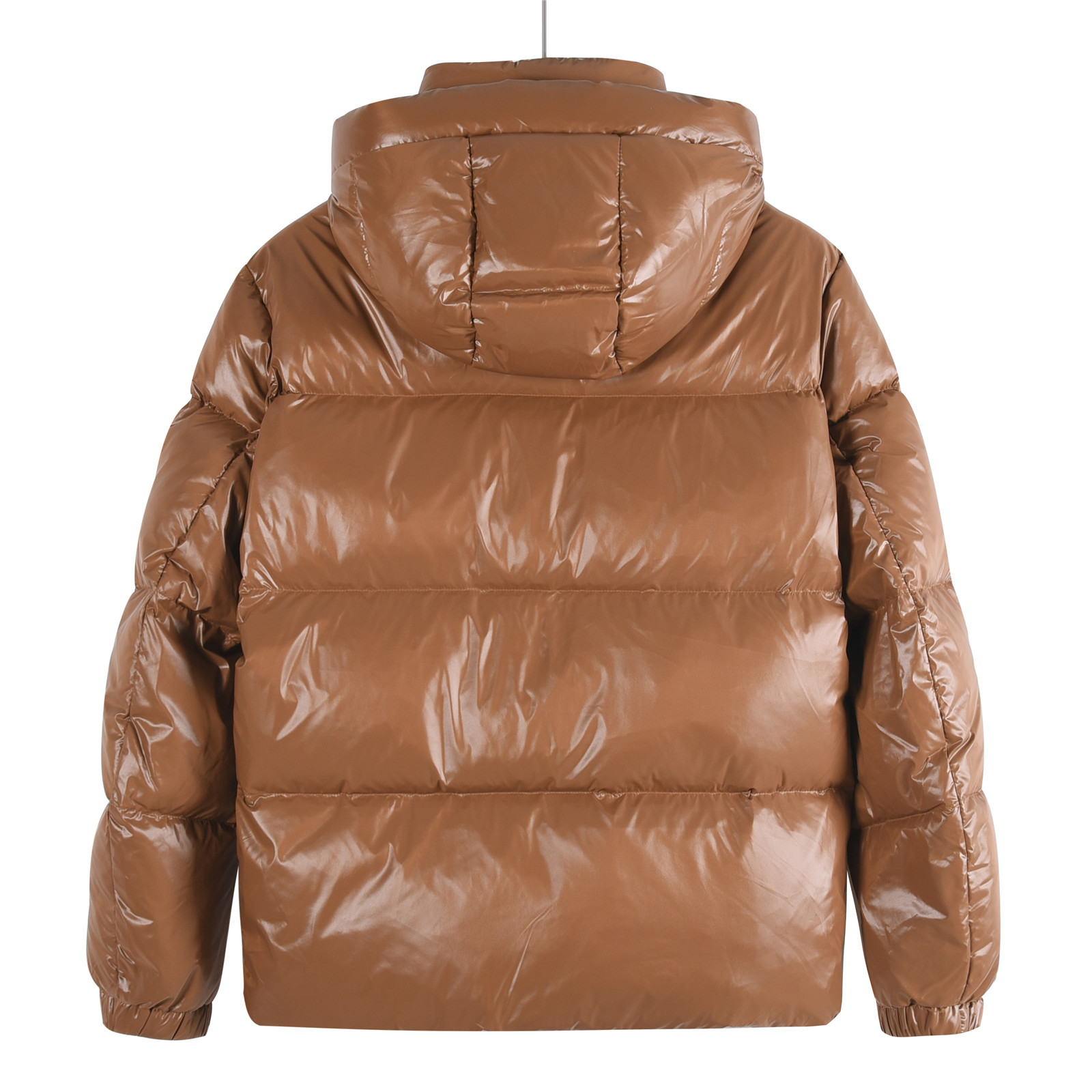 Parana new autumn/winter hooded puffer jacket with large logo, upgraded down jacket, unisex, brown.