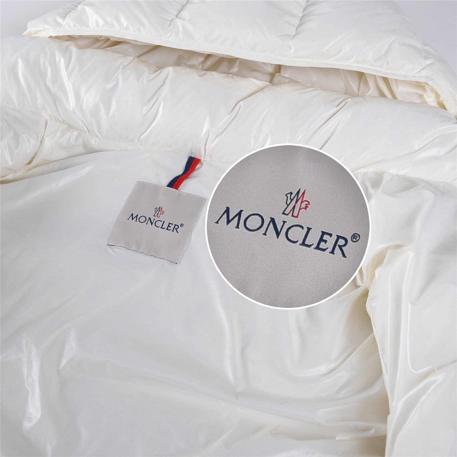 Moncler Maya Hooded Short Down Jacket Women‘s White